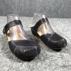 L'Artiste Spring Step Acrobatic Mary Jane Clogs Womens 9 Blue Leather